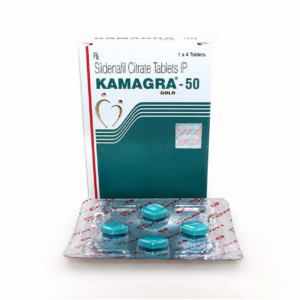 カマグラゴールド 50mg の商品パッケージと錠剤